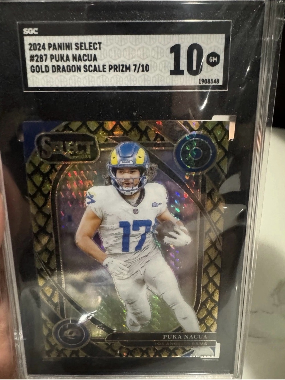 2024 Panini Select - Club Level Puka Nacua #287 Gold Dragon Scale /10